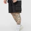 SikSilk Black Casual Cargo Pocket Short 2 SikSilk Black Casual Cargo Pocket Short -Style Zone Shop SS 24661 1C