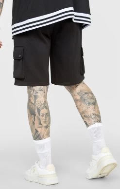 SikSilk Black Casual Cargo Pocket Short -Style Zone Shop SS 24661 4C