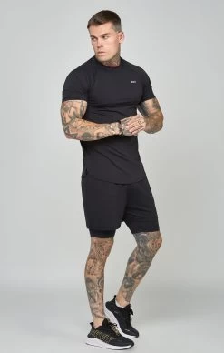 SikSilk Black Sports Dual Layer Shorts -Style Zone Shop SS 24703 3