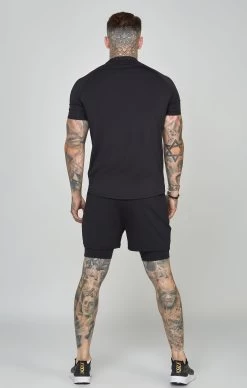 SikSilk Black Sports Dual Layer Shorts -Style Zone Shop SS 24703 5