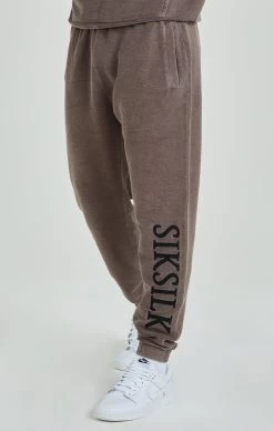 SikSilk Brown Heavyweight Loopback Relaxed Joggers