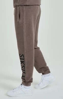 SikSilk Brown Heavyweight Loopback Relaxed Joggers -Style Zone Shop SS 24707 3