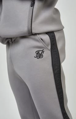 SikSilk Grey Taped Zip Thru Hoodie & Jogger Set -Style Zone Shop SS 24845 7