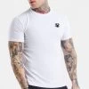 SikSilk White Essential Short Sleeve Muscle Fit T-Shirt -Style Zone Shop SS 25449 1A