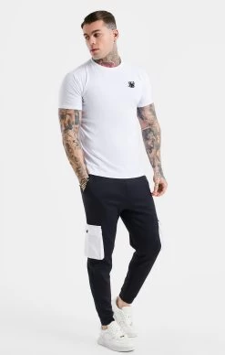 SikSilk White Essential Short Sleeve Muscle Fit T-Shirt -Style Zone Shop SS 25449 4A