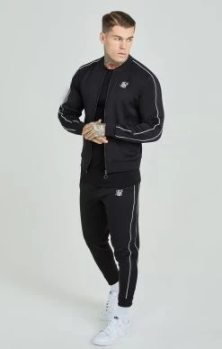 SikSilk Black Panelled Tracksuit
