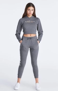 SikSilk Girls Grey Marl Signature Track Top -Style Zone Shop SSG 0001 SSG 0002 0902 copy