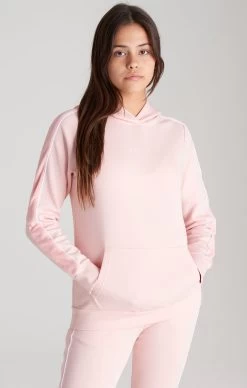 SikSilk Girls Pink Velour Taped Hoodie