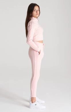 SikSilk Girls Pink Velour Taped Track Pant -Style Zone Shop SSG 0009 4.update jpg 6ba785bd aba9 4901 ad4a 249b828f08c3