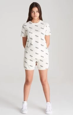 SikSilk Girls Ecru Signature Boyfriend T-Shirt -Style Zone Shop SSG 0016 009 d3fd76cd c81b 440d b44a b2ed5bc6d4ed