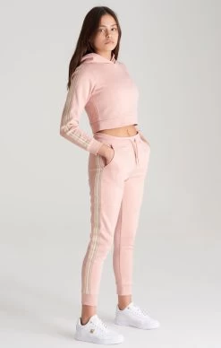 SikSilk Girls Pink Taped Cropped Hoodie -Style Zone Shop SSG 0020 012 bb13b134 6593 4b46 9a20 8fb676f9384e