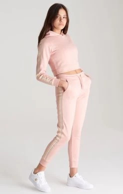 SikSilk Girls Pink Taped Cropped Hoodie -Style Zone Shop SSG 0020 016 de657f3b c0e0 4034 951f 6d04ed60db61