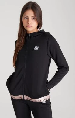 SikSilk Girls Black Taped Track Jacket