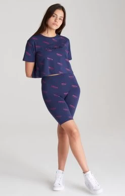 SikSilk Girls Navy Signature Cropped T-Shirt -Style Zone Shop SSG 0037 SSG 0038 004 fc5e9b1e a151 4b4a ade9 347653fb2776