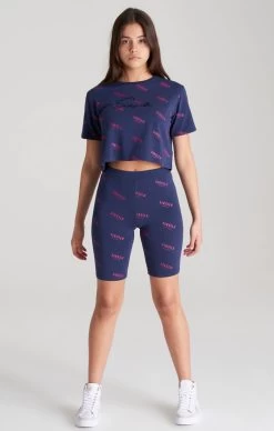 SikSilk Girls Navy Printed Cycle Short -Style Zone Shop SSG 0037 SSG 0038 011 42d8f359 ba7c 48fd 883d 5d7ca92b9a9b