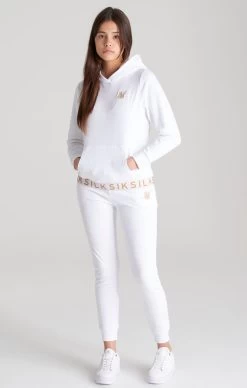 SikSilk Girls White Taped Overhead Hoodie -Style Zone Shop SSG 0039 004 18a57b24 8be5 4875 b325 8a0127e3fb51