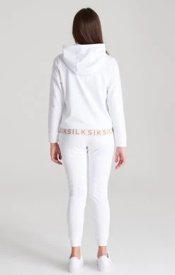 SikSilk Girls White Taped Overhead Hoodie -Style Zone Shop SSG 0039 015 281 29 18d86591 d301 4c74 a573 c8a32d49abd8