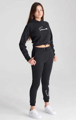 SikSilk Girls Black Signature Cropped Hoodie -Style Zone Shop SSG 0041 SSG 0044 018 b7b1735c 7b0b 49db b81e 70c31ef56888