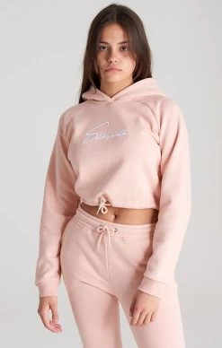 SikSilk Girls Pink Signature Cropped Hoodie