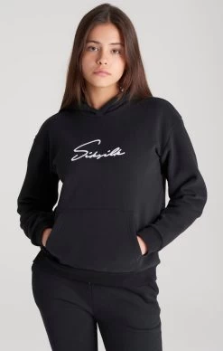 SikSilk Girls Black Signature Overhead Hoodie