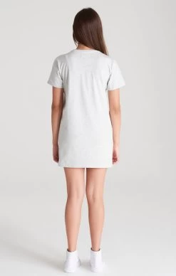 SikSilk Girls Grey Marl Signature T-Shirt Dress -Style Zone Shop SSG 0054 021 1aa56ad7 00c1 40ff 8d6b ddec180be0cb
