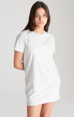 SikSilk Girls Grey Marl Signature T-Shirt Dress -Style Zone Shop SSG 0054 025 82f42fef 3c96 4a86 86a0 479a275dc741