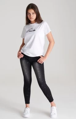 SikSilk Girls Black Paint Splatter Skinny Denim Jean -Style Zone Shop SSG 0056 SSG 0156 008 a3cf8f0f ba8d 498e ab2a c36c06dc573c