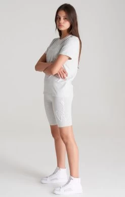 SikSilk Girls Grey Marl Signature Cycle Short -Style Zone Shop SSG 0058 SSG 0051 009 9524171e 86d3 4636 bcae a5ae2a69d97f