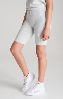 SikSilk Girls Grey Marl Signature Cycle Short