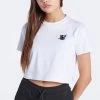 SikSilk Girls White Essentials Cropped T-Shirt