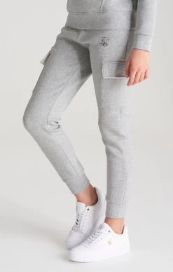 SikSilk Cargo Joggers - Grey Marl