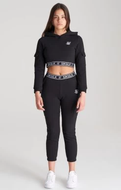 SikSilk Girls Black Cargo Track Pant -Style Zone Shop SSG 0094 SSG 0096 002