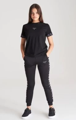 SikSilk Girls Black Taped Boyfriend T-Shirt -Style Zone Shop SSG 0111 006 a55761e2 b959 4091 825d a53f0fede44a