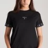 SikSilk Girls Black Taped Boyfriend T-Shirt
