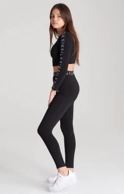 SikSilk Girls Black Taped Long Sleeve Cropped T-Shirt -Style Zone Shop SSG 0112 008 6435f7af eb2f 46d4 847f 58e68f08818c