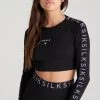 SikSilk Girls Black Taped Long Sleeve Cropped T-Shirt -Style Zone Shop SSG 0112 014 ee02b43c b1ed 42d8 bbcf 70f446a6ec05