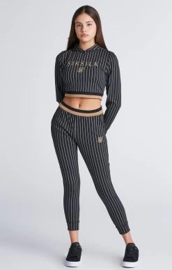 SikSilk Girls Black Baseball Stripe Cropped Hoodie -Style Zone Shop SSG 0119 SSG 0120 0792 copy abe89f6e 9db5 41b2 9f6b b762d13c532e