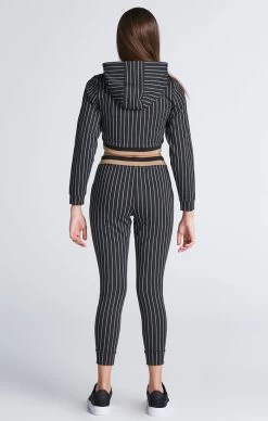 SikSilk Girls Black Baseball Stripe Cropped Hoodie -Style Zone Shop SSG 0119 SSG 0120 0799 copy 13554d62 d9b1 4689 93ce 51574509a33c