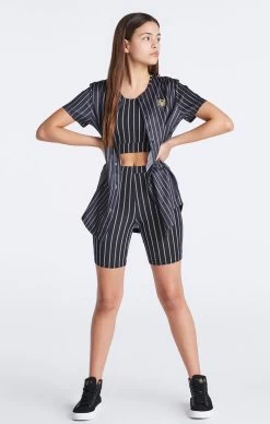 SikSilk Girls Black Baseball Stripe Jersey -Style Zone Shop SSG 0124 0704 ca11db22 a4de 4372 a2cd 517c4b97b812