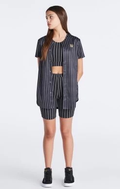 SikSilk Girls Black Baseball Stripe Jersey -Style Zone Shop SSG 0124 0709 aea7bd03 4706 437f 94b1 f77dcb5e0093