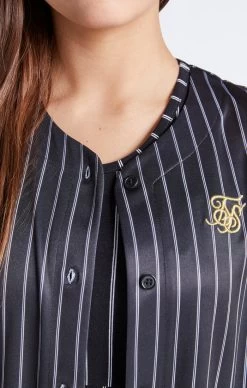 SikSilk Girls Black Baseball Stripe Jersey -Style Zone Shop SSG 0124 0729 989c41ab ed95 47f0 b97a bd29210b87a0