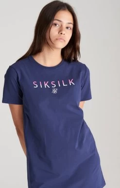 SikSilk Girls Navy Fade Logo T-Shirt Dress -Style Zone Shop SSG 0135 019 1b4bd8a7 e2d5 45eb a5ab 0763ea5189ce
