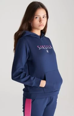 SikSilk Girls Navy Fade Logo Track Top