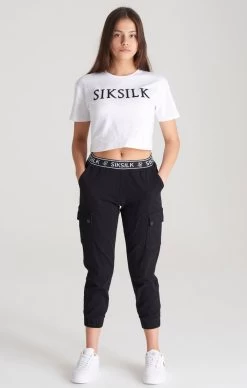 SikSilk Girls Black Taped Cargo Pant -Style Zone Shop SSG 0171 001 32899f9a 4c31 41ba 8506 18b078f4c473