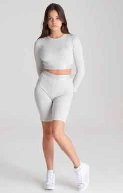 SikSilk Girls Grey Ribbed Long Sleeve Cropped T-Shirt -Style Zone Shop SSG 0173 SSG 0175 007 e4a23cb0 ea05 424c a2b8 3d377da9656d