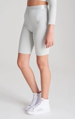 SikSilk Girls Grey Ribbed Taped Cycle Short