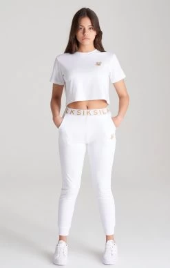 SikSilk Girls White Taped Jogger -Style Zone Shop SSG 0176 SSG 0040 004