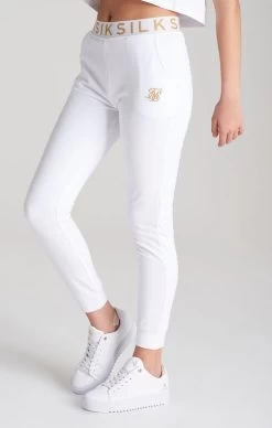 SikSilk Girls White Taped Jogger