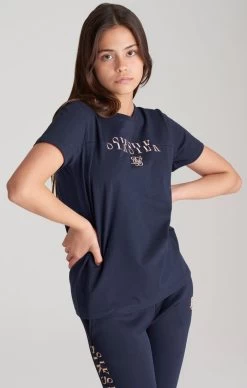 SikSilk Girls Navy Logo Boyfriend T-Shirt -Style Zone Shop SSG 0177 SSG 0036 029 633a105d 33b5 45e5 9af8 48825a4b2d9b