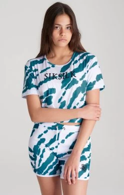 SikSilk Girls White Tie Dye Cropped T-Shirt